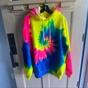 neon tie dye hoodie
